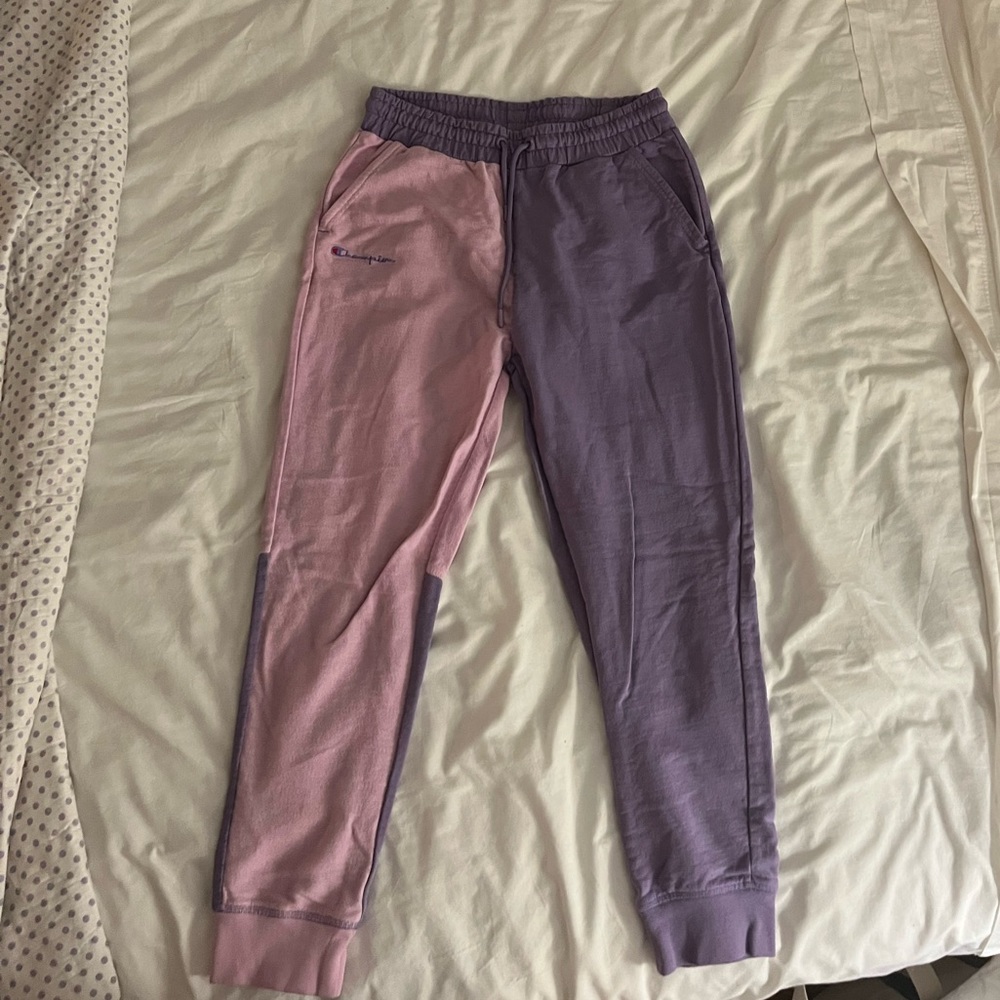Champion pink and purple colorblock sweatpants